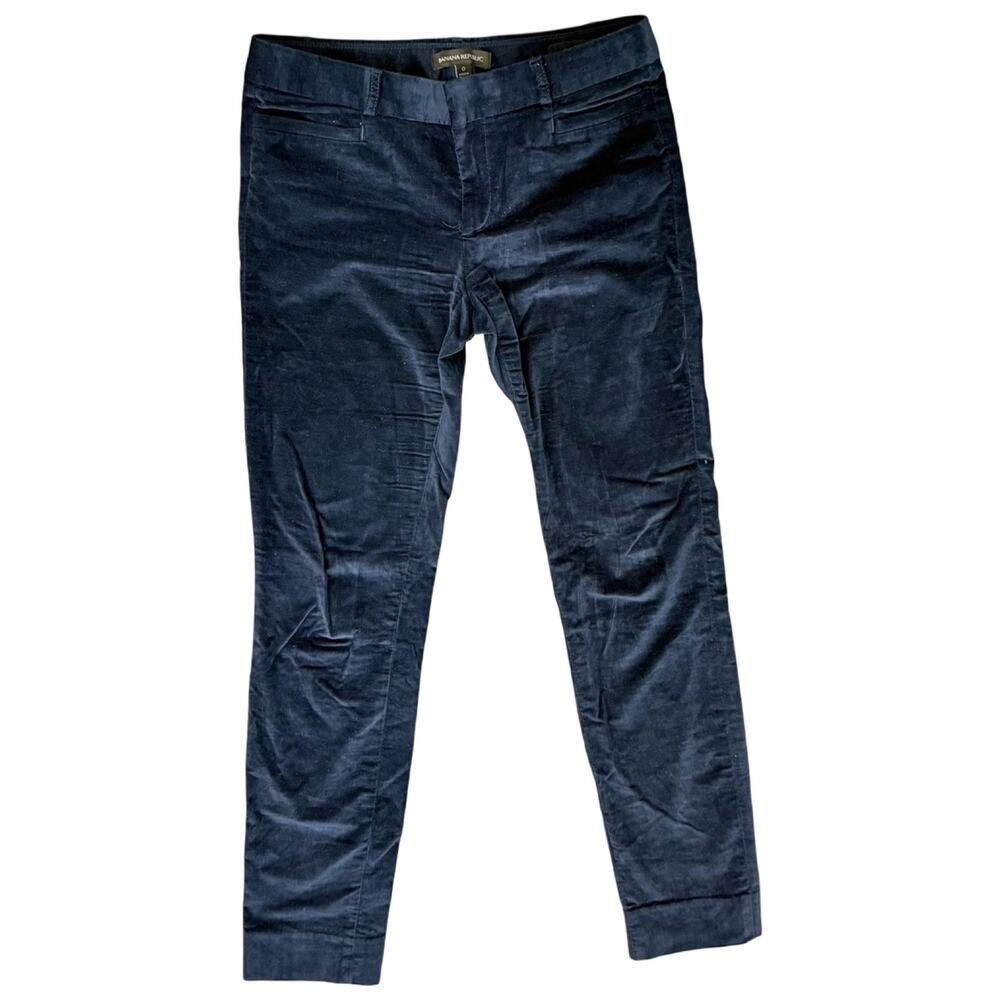 Banana Republic Navy Blue Velvet Skinny Trousers Pants Coin Pocket Jeans size 0